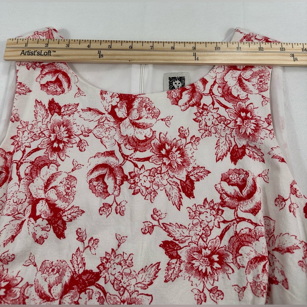 ANNE KLEIN Sleeveless Floral linen Dress Sz10 vibrant super light! A-16 - Picture 7 of 16